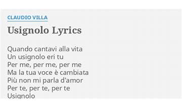 L\'usignolo it Lyrics [Massimo Bubola]