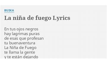 La Niña de Fuego es Lyrics [Buika]