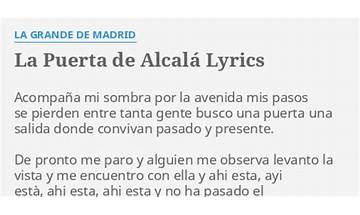 La Puerta de Alcalá es Lyrics [Anahí]
