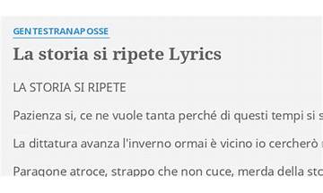 La Storia si Ripete it Lyrics [Gente Strana Posse]