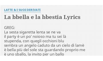 La bbella e la bbestia it Lyrics [Latte & I Suoi Derivati]