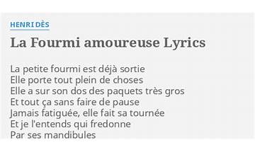 La fourmi amoureuse fr Lyrics [Henri Dès]