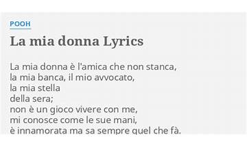La mia donna it Lyrics [Pooh]
