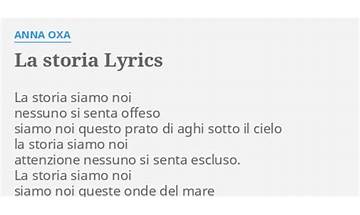 La storia it Lyrics [Anna Oxa]