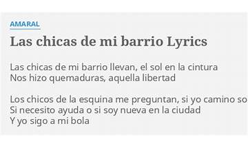 Las Chicas De Mi Barrio es Lyrics [Amaral]