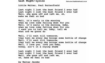 Last Night en Lyrics [Billy Wilkins]