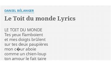 Le toit du monde fr Lyrics [Daniel Bélanger]