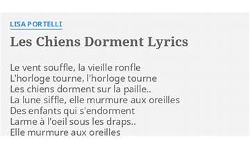 Les Chiens Dorment fr Lyrics [Lisa Portelli]