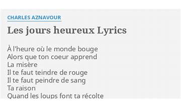 Les Jours heureux fr Lyrics [Charles Aznavour]