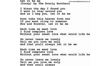 Let It Be Me en Lyrics [Kristian Bush]