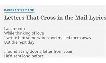 Letters That Cross in the Mail en Lyrics [Rupert Holmes]