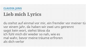 Lieb Mich de Lyrics [Claudia Jung]