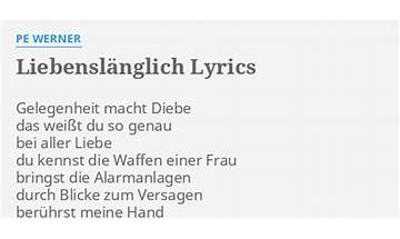 Liebenslänglich de Lyrics [Pe Werner]
