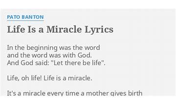 Life Is a Miracle en Lyrics [Pato Banton]