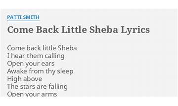 Little Sheba en Lyrics [38 Special]