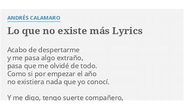 Lo que no existe más es Lyrics [Andrés Calamaro]