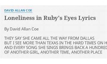 Loneliness In Ruby’s Eyes en Lyrics [David Allan Coe]