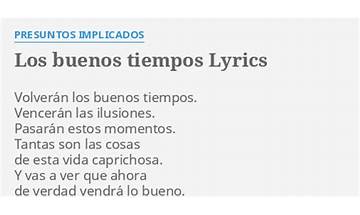 Los Buenos Tiempos es Lyrics [Fito Páez]