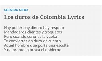 Los Duros De Colombia es Lyrics [Gerardo Ortiz]