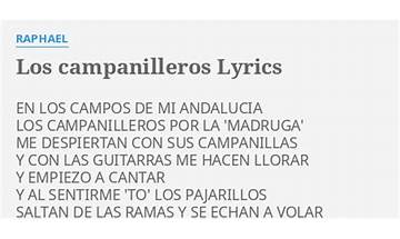 Los campanilleros es Lyrics [Raphael (Spanish singer)]