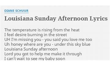 Louisiana Sunday Afternoon en Lyrics [Diane Schuur]