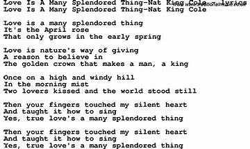 Love Is a Many-Splendored Thing en Lyrics [Don Cornell]