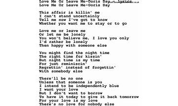 Love Me Or Leave Me en Lyrics [Peggy Lee]