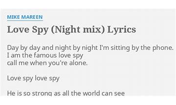 Love Spy en Lyrics [Mike Mareen]