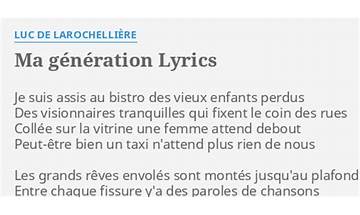 Ma génération fr Lyrics [Salif]