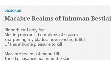 Macabre Realms Of Inhuman Bestiality en Lyrics [Disgorge (Mexico)]