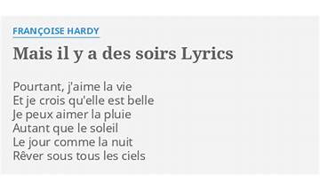Mais il y a des soirs fr Lyrics [Françoise Hardy]
