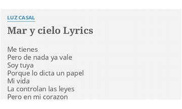 Mar y Cielo es Lyrics [Luz Casal]