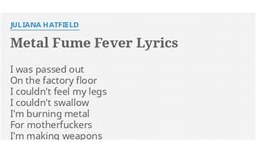 Metal Fume Fever en Lyrics [Juliana Hatfield]