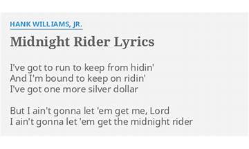 Midnight Rider en Lyrics [Richie Evans]