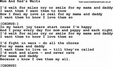 Mom and Dad’s Waltz en Lyrics [Willie Nelson]