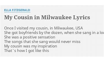 My Cousin in Milwaukee en Lyrics [George Gershwin]