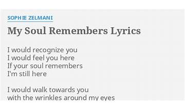 My Soul Remembers en Lyrics [Sophie Zelmani]
