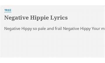 Negative Hippie en Lyrics [Tree (Band)]