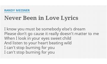 Never Been In Love en Lyrics [Randy Meisner]