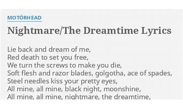 Nightmare/The Dreamtime en Lyrics [Motörhead]