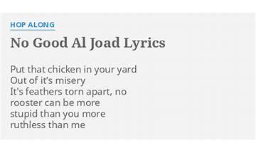 No Good Al Joad en Lyrics [Hop Along]