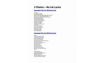 No Lie en Lyrics [Lejit]