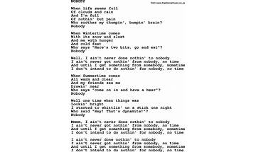 Nobody en Lyrics [Toni Basil]