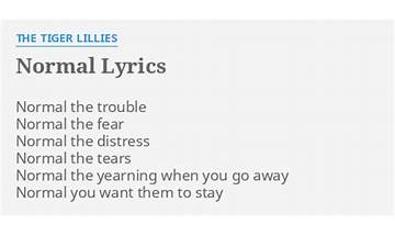 Normal en Lyrics [The Tiger Lillies]