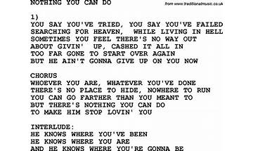 Nothing You Can Do en Lyrics [Afterglow (Swansea)]