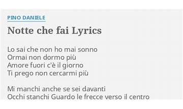Notte Che Fai it Lyrics [Pino Daniele]