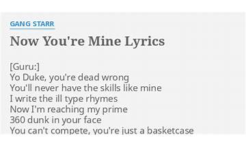Now You\'re Mine en Lyrics [Gang Starr]