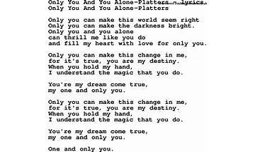 Only You en Lyrics [Gigolo Aunts]