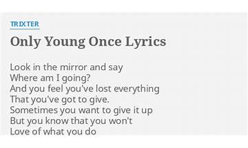 Only Young Once en Lyrics [Trixter]