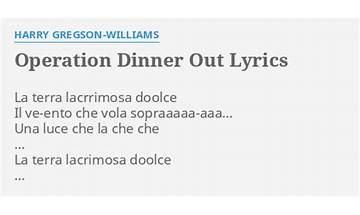 Operation Dinner Out it Lyrics [Harry Gregson-Williams]